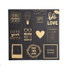 American Crafts - Documentary Collection - 12 x 12 Black Paper with Foil Accents - Pretty Please
