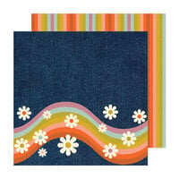 Jen Hadfield - Groovy Darlin Collection - 12 X 12 Double Sided Paper - Denim