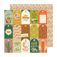Jen Hadfield - Groovy Darlin Collection - 12 X 12 Double Sided Paper - Tags