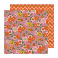 Jen Hadfield - Groovy Darlin Collection - 12 X 12 Double Sided Paper - Flower Patch