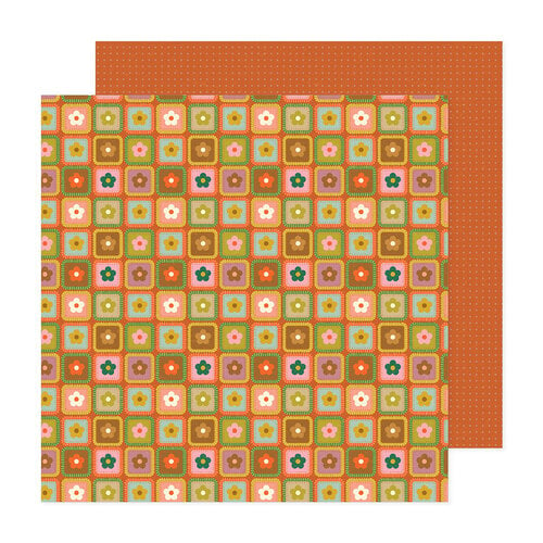 Jen Hadfield - Groovy Darlin Collection - 12 X 12 Double Sided Paper - Granny Square