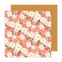 Jen Hadfield - Groovy Darlin Collection - 12 X 12 Double Sided Paper - Berry Cherry