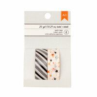 American Crafts - Halloween Collection - Washi Tape - Black Stripe and Stars