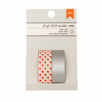 American Crafts - Halloween Collection - Washi Tape - Silver Foil - Orange Dots and Silver