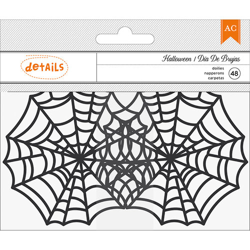 American Crafts - Halloween Collection - Doilies - Small Spiderwebs