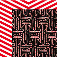 American Crafts - Deck the Halls Collection - Christmas - 12 x 12 Double Sided Paper - Candy Cane Lane