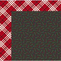 American Crafts - Deck the Halls Collection - Christmas - 12 x 12 Double Sided Paper - Boughs Of Holly