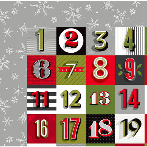 American Crafts - Deck the Halls Collection - Christmas - 12 x 12 Double Sided Paper - Advent Avenue