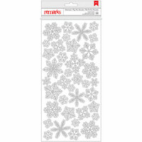 American Crafts - Deck the Halls Collection - Christmas - Glitter Stickers - Snowflakes - Silver