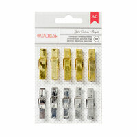 American Crafts - Deck the Halls Collection - Christmas - Clothespins - Gold and Silver
