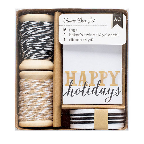 American Crafts - Twine Boxes - Black, White, and Kraft