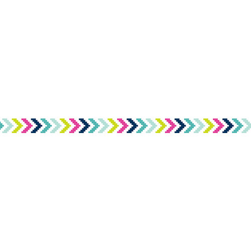 American Crafts - Grosgrain Ribbon - 0.375 Inch - Multicolor Chevron - 4 Yards