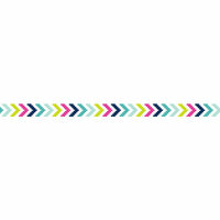 American Crafts - Grosgrain Ribbon - 0.375 Inch - Multicolor Chevron - 4 Yards