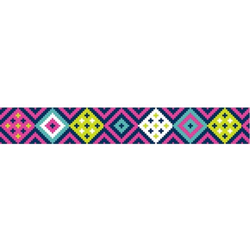 American Crafts - Grosgrain Ribbon - 0.875 Inch - Bright Aztec - 4 Yards