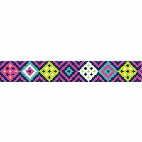 American Crafts - Grosgrain Ribbon - 0.875 Inch - Bright Aztec - 4 Yards