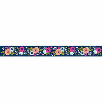 American Crafts - Grosgrain Ribbon - 1.5 Inch - Navy Floral - 3 Yards