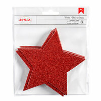 American Crafts - Deck the Halls Collection - Christmas - Glitter Stars - Red