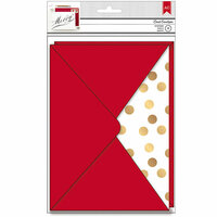 American Crafts - Deck the Halls Collection - Christmas - Envelopes - A7 - Red and Gold