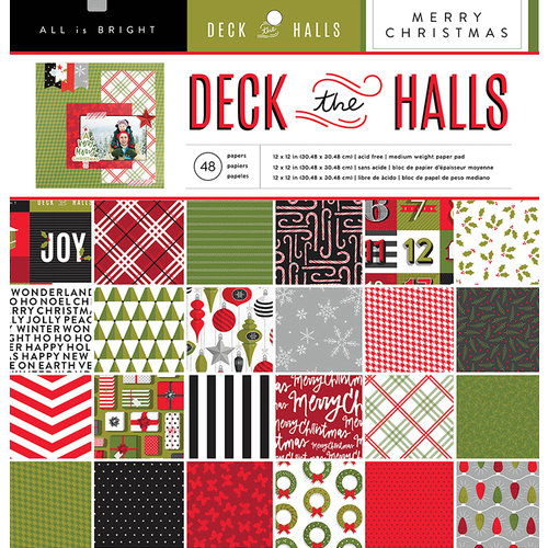 American Crafts - Deck the Halls Collection - Christmas - 12 x 12 Paper Pad