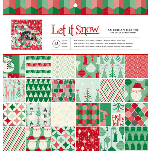 American Crafts - Christmas - 12 x 12 Paper Pad - Let it Snow