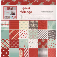 American Crafts - Christmas - 12 x 12 Paper Pad - Golden Holidays