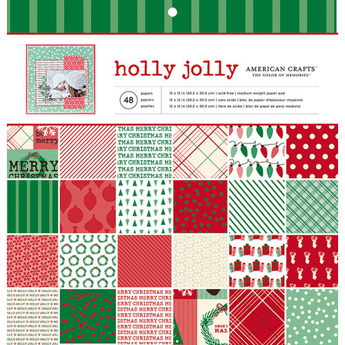 American Crafts - Christmas - 12 x 12 Paper Pad - Holly Jolly