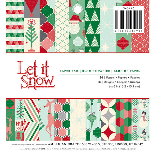 American Crafts - Christmas - 6 x 6 Paper Pad - Let it Snow