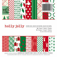 American Crafts - Christmas - 6 x 6 Paper Pad - Holly Jolly