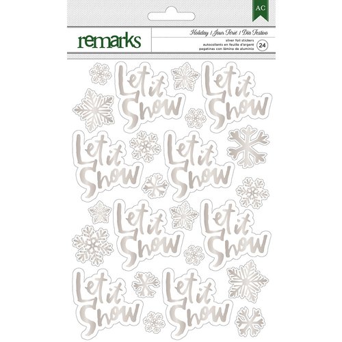 American Crafts - Christmas - Foil Stickers - Let it Snow