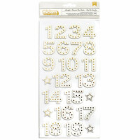 American Crafts - Christmas Magic Collection - Thickers - Foil - Starlight - Numbers - Gold