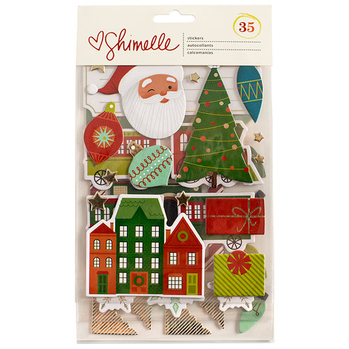 American Crafts - Christmas Magic Collection - Foil Stickers - Waterfall