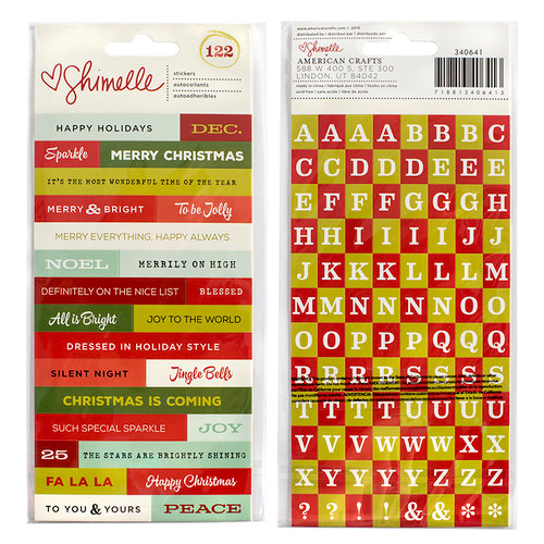 American Crafts - Christmas Magic Collection - Cardstock Stickers - Phrases and Alphabet