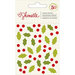 American Crafts - Christmas Magic Collection - Enamel Stickers - Holly