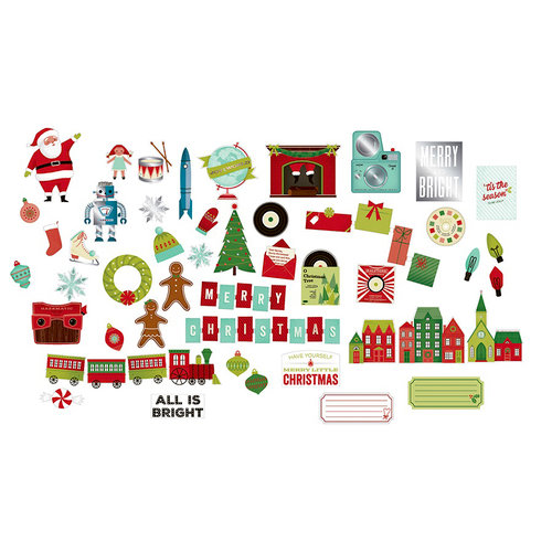 American Crafts - Christmas Magic Collection - Ephemera with Foil Accents