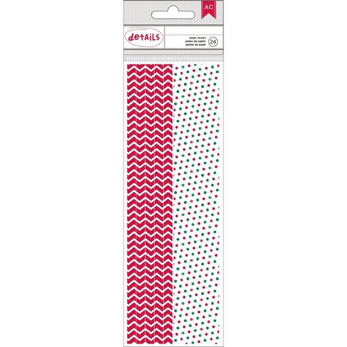 American Crafts - Christmas - Paper Straws - Chevron and Dot
