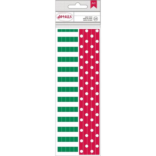 American Crafts - Christmas - Paper Straws - Dot and Stripe