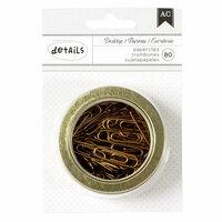 American Crafts - Office Tins - Small - Paper Clips - Gold - 2.5 Inches