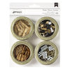 American Crafts - Office Tins - Small - Value Pack - Clothespins, Push Pins, Paper Clips, Binder Clips