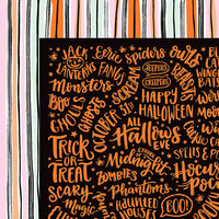 American Crafts - BOOtiful Night Collection - Halloween - 12 x 12 Double Sided Paper - Stroke of Midnight