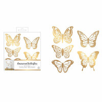 American Crafts - Wall Art - Wall Decals - Acrylic - 3 Dimensional - Butterfly - Gold