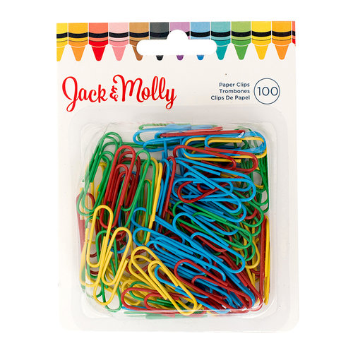 American Crafts - Jack and Molly Collection - Back To School - Paper Clips - Multi Color