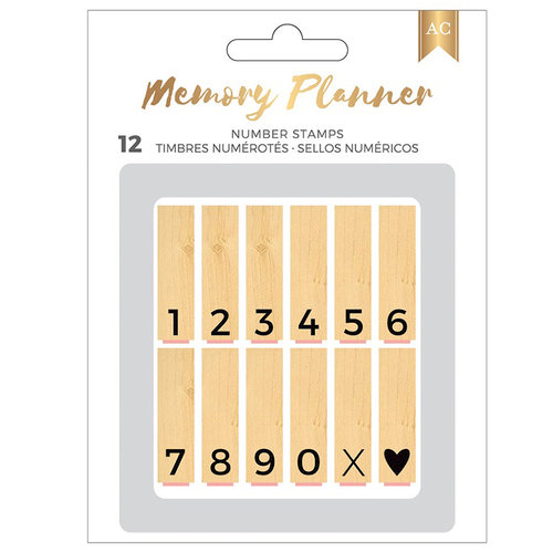 American Crafts - Memory Planner Collection - Marble Crush - Wood Stamps - Number