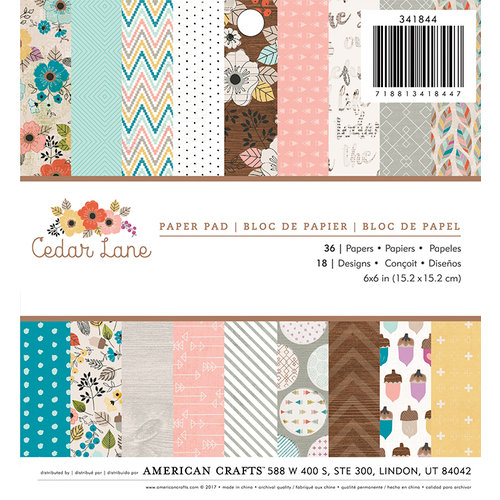 American Crafts - 6 x 6 Paper Pad - Cedar Lane
