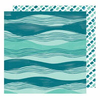 American Crafts - Hustle and Heart Collection - 12 x 12 Double Sided Paper - Across The Waves