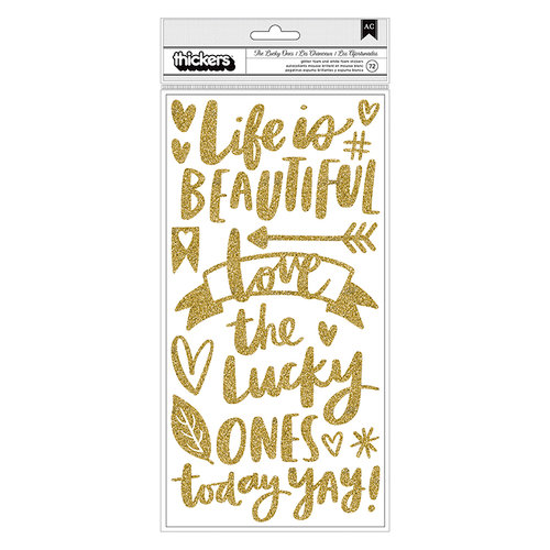 Amy Tangerine - Hustle and Heart Collection - Thickers - Phrase - Gold Glitter