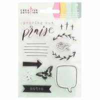 American Crafts - Creative Devotion Collection - Clear Acrylic Stamps - Two