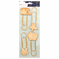 American Crafts - Star Gazer Collection - Paper Clip Wood Icons