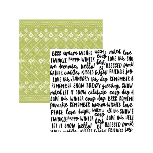 American Crafts - Sweater Weather Collection - 12 x 12 Double Sided Paper - Happy Winter