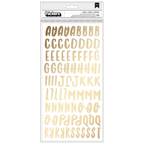 American Crafts - Sweater Weather Collection - Thickers - Alpha - Gold Foil