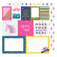 American Crafts - Glitter Girl Collection - 12 x 12 Double Sided Paper - Mix and Match